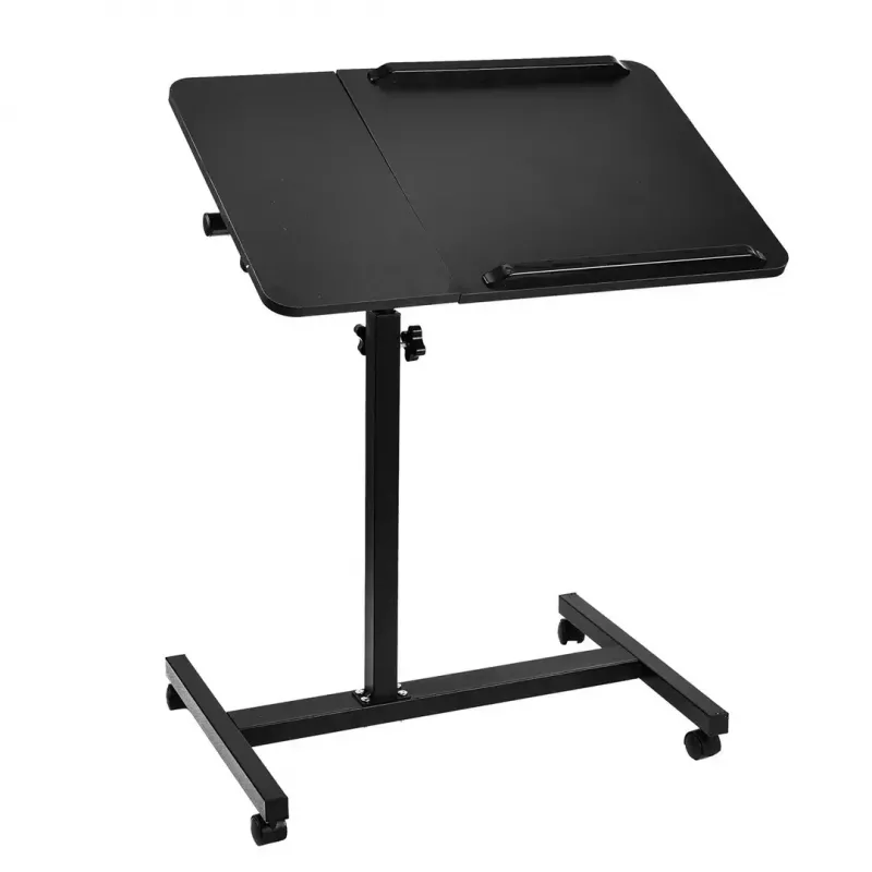 Soporte de mesa móvil y portátil con altura ajustable MACLEAN MC-121 B – altura, inclinación y ruedas ajustables, carga de 30 kg, negro