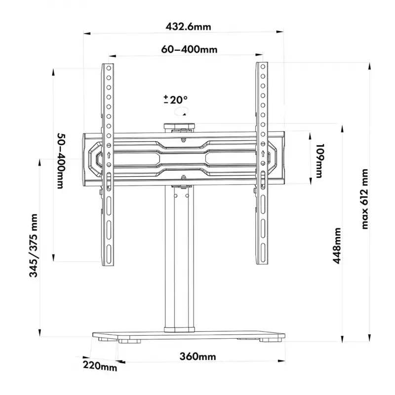 Soporte de TV MACLEAN MC-132 para televisores de 32–55