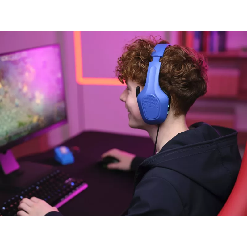 Auriculares Trust GXT 415B Zirox con cable diadema gaming azul