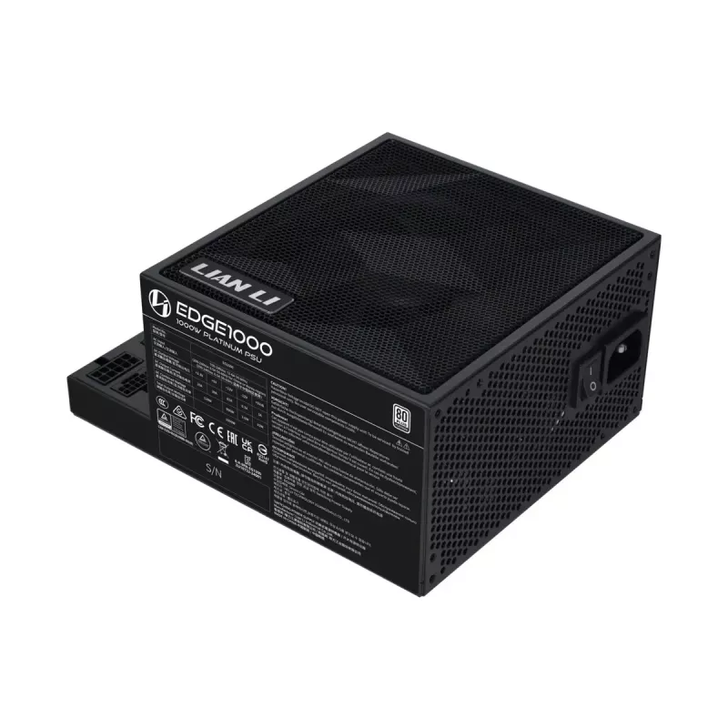 Lian Li EDGE EG1000 Fuente de alimentación ATX 3.1 de 1000 W, 80 PLUS Platinum, negro