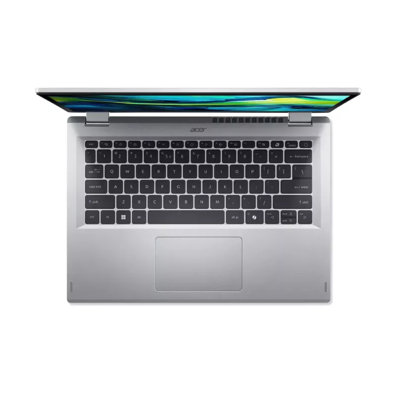 Portátil híbrido (2 en 1) Acer Aspire Go Spin 14 AGSP14-31PT-C72L — 14 pulgadas WUXGA Pantalla táctil, Intel N150, 16 GB LPDDR5, 512 GB SSD, Windows 11 Home, Plata