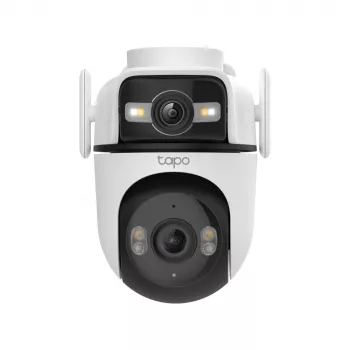 TP-Link Tapo Cámara de seguridad exterior de doble lente con giro/inclinación, Cámara de seguridad IP, Exterior, Cableado e Inalámbrico, Montaje en techo/pared/mástil, Blanco, Esférico