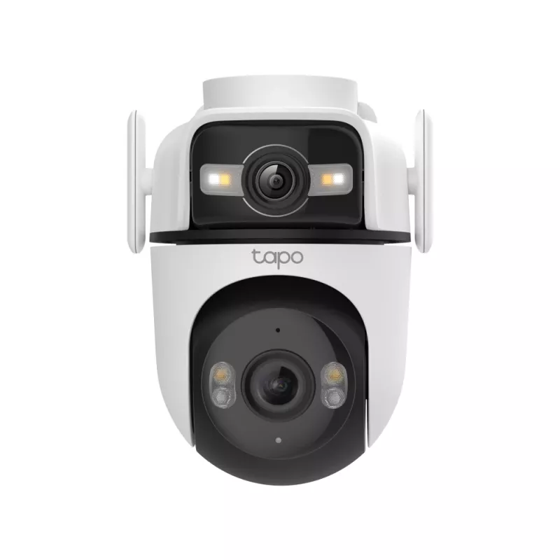 TP-Link Tapo Cámara de seguridad exterior de doble lente con giro/inclinación, Cámara de seguridad IP, Exterior, Cableado e Inalámbrico, Montaje en techo/pared/mástil, Blanco, Esférico