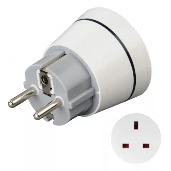 Hama 00223452 adaptador de viaje tipo F tipo G (UK) blanco