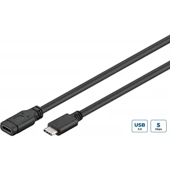 Microconnect USB3.1CC05EX cable USB USB 3.2 Gen 1 (3.1 Gen 1) 0,5 m USB C negro, plata