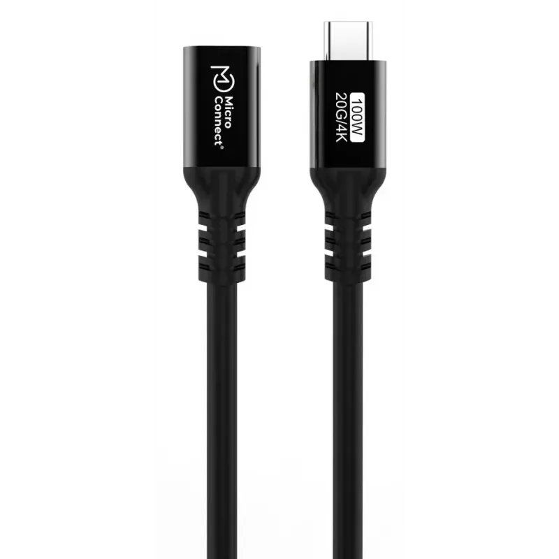 Cable USB-C a USB-C MicroConnect MC-USB3.2CC025-FA, USB 3.2 Gen 2x2, 0,25 m, negro