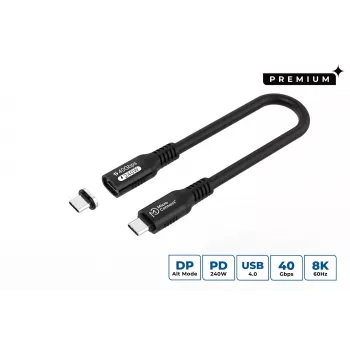 Cable USB-C a USB-C USB4 Gen 3x2 MicroConnect MC-LS-USB4CC0.15, 0,15 m, negro