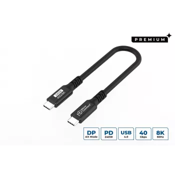 Microconnect USB4CC015-240W cable USB USB4 Gen 3x2 0,15 m USB C negro