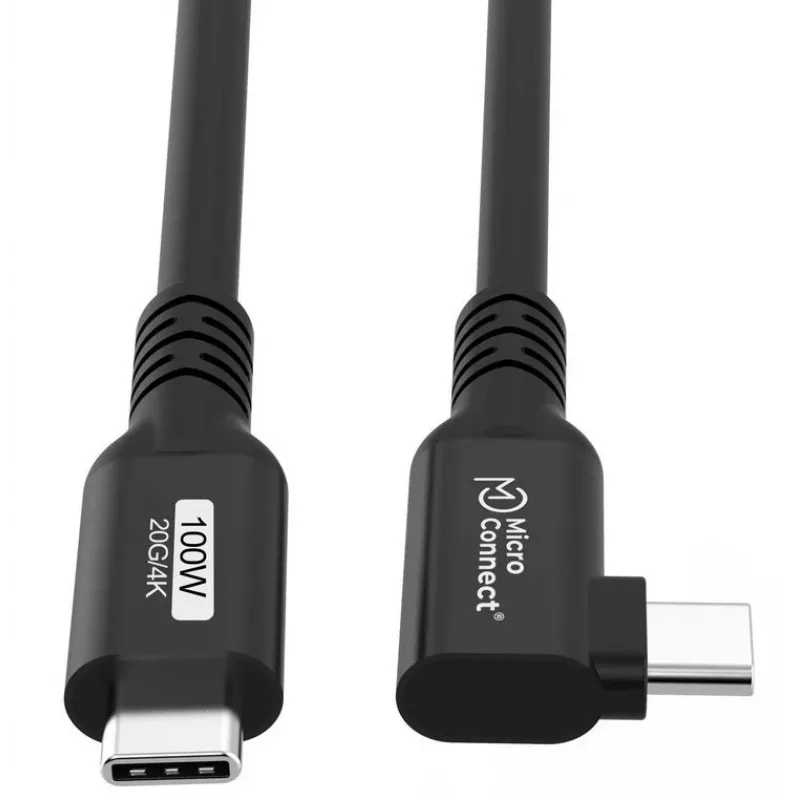 Cable USB-C a USB-C MicroConnect USB3.2CC015-A, USB 3.2 Gen 2x2, 20 Gbit/s, 0,15 m, negro