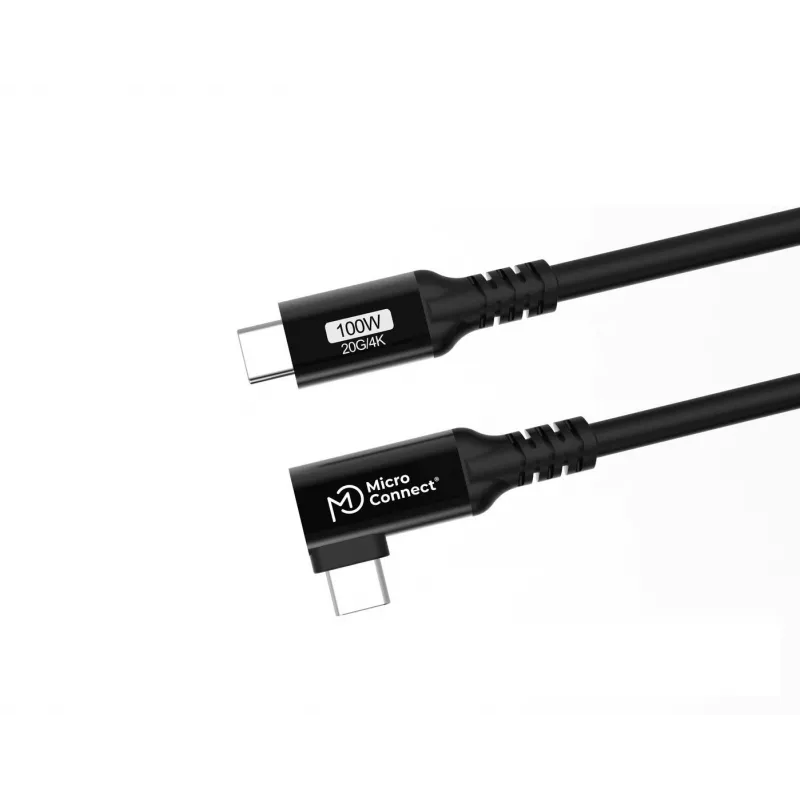 Cable USB-C a USB-C MicroConnect USB3.2CC015-A, USB 3.2 Gen 2x2, 20 Gbit/s, 0,15 m, negro