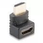 Adaptador en ángulo de 90 grados Lindy conector hembra HDMI a conector macho HDMI hacia arriba