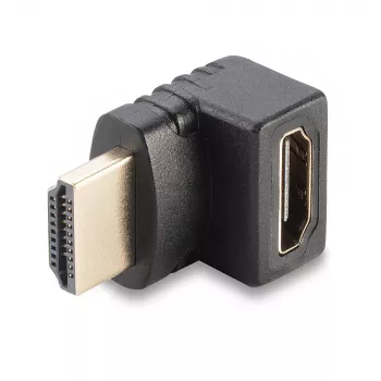 Adaptador en ángulo de 90 grados Lindy conector hembra HDMI a conector macho HDMI hacia arriba