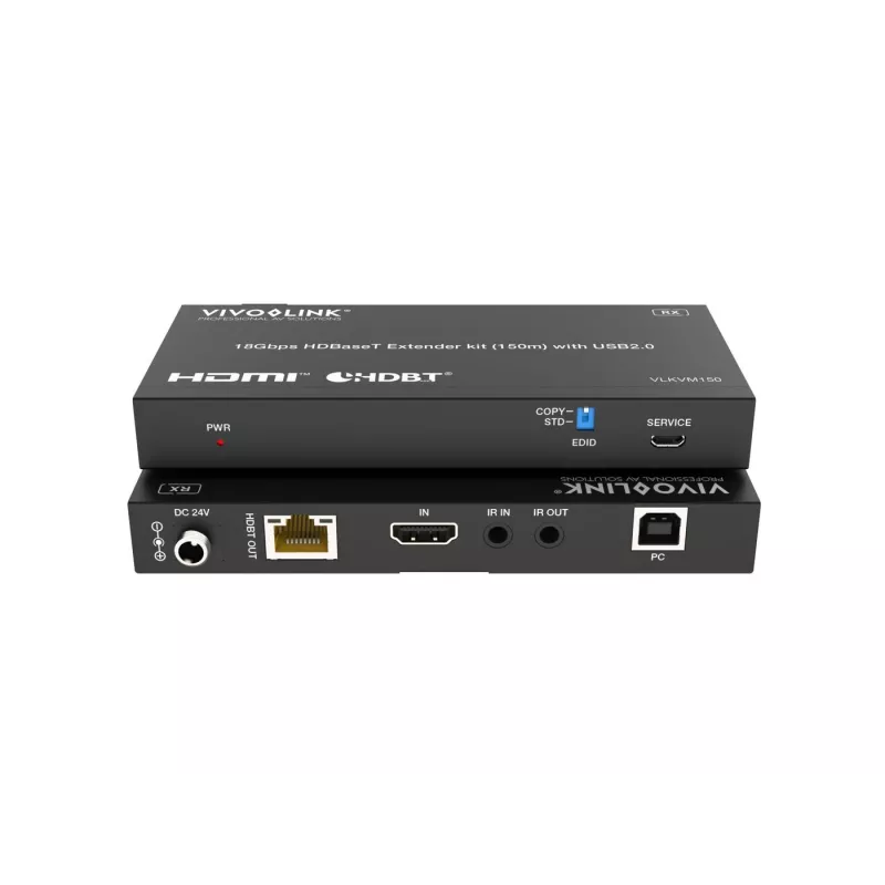 Kit KVM VivoLink VLKVM150 extensor KVM HDBaseT 18 Gbps, alcance de hasta 150 m
