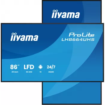 Pantalla plana de señalización digital IIYAMA LH8664UHS-B3AG — 85,6