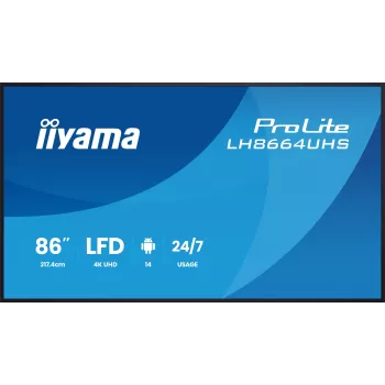 Pantalla plana de señalización digital IIYAMA LH8664UHS-B3AG — 85,6