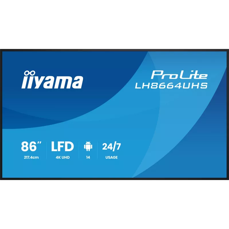 Pantalla plana de señalización digital IIYAMA LH8664UHS-B3AG — 85,6