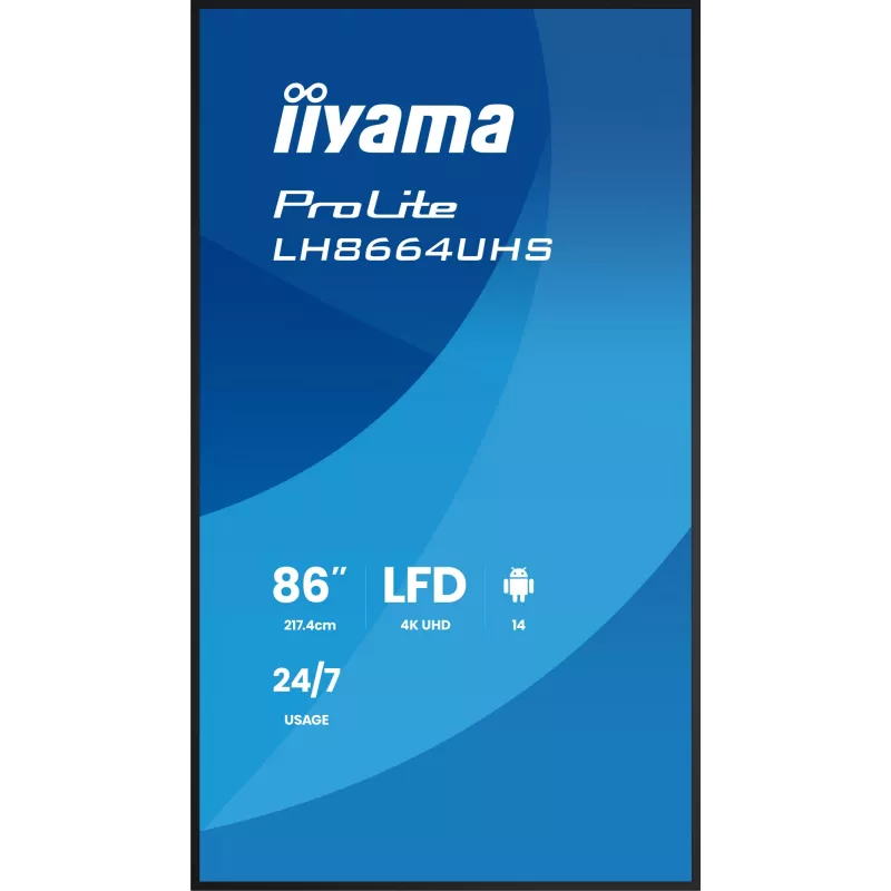 Pantalla plana de señalización digital IIYAMA LH8664UHS-B3AG — 85,6