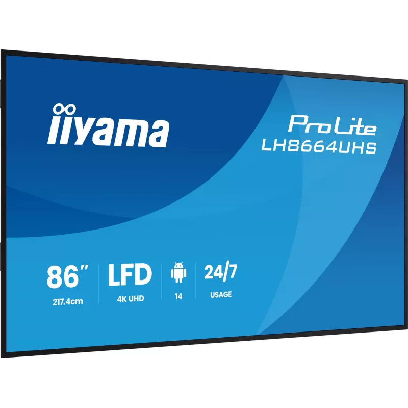 Pantalla plana de señalización digital IIYAMA LH8664UHS-B3AG — 85,6