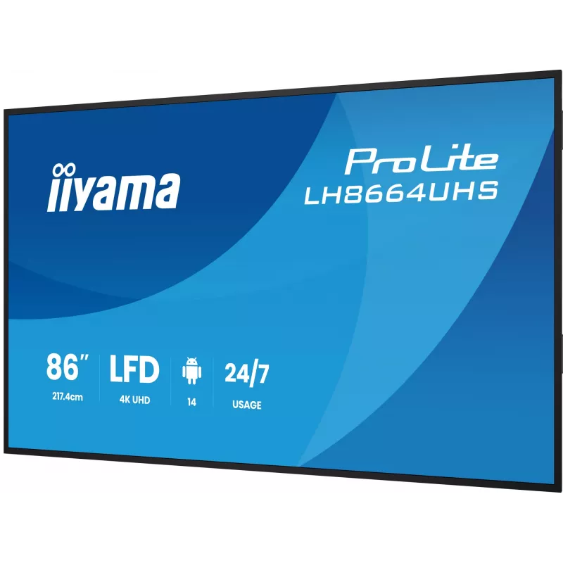 Pantalla plana de señalización digital IIYAMA LH8664UHS-B3AG — 85,6