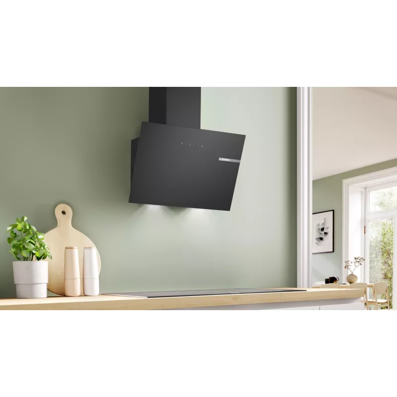 Campana extractora Bosch Serie 2 DWK65DK60 montaje en pared Negro 430 m³/h