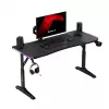 Escritorio gaming de altura ajustable huzaro Hero 3.6 RGB negro — 1400×600 mm, altura 560–790 mm, iluminación RGB, patas en H