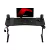 Escritorio gaming de altura ajustable huzaro Hero 3.6 RGB negro — 1400×600 mm, altura 560–790 mm, iluminación RGB, patas en H