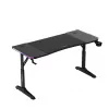 Escritorio gaming de altura ajustable huzaro Hero 3.6 RGB negro — 1400×600 mm, altura 560–790 mm, iluminación RGB, patas en H