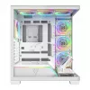 Caja de PC MODECOM VOLCANO STELLAR PLUS ARGB MIDI 8F BLANCO — torre media, ATX, cristal templado, iluminación ARGB, 8 ventiladores, GPU hasta 42 cm