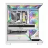 Caja de PC MODECOM VOLCANO STELLAR PLUS ARGB MIDI 8F BLANCO — torre media, ATX, cristal templado, iluminación ARGB, 8 ventiladores, GPU hasta 42 cm