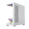 Caja de PC MODECOM VOLCANO STELLAR PLUS ARGB MIDI 8F BLANCO — torre media, ATX, cristal templado, iluminación ARGB, 8 ventiladores, GPU hasta 42 cm
