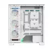 Caja de PC MODECOM VOLCANO STELLAR PLUS ARGB MIDI 8F BLANCO — torre media, ATX, cristal templado, iluminación ARGB, 8 ventiladores, GPU hasta 42 cm