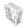Caja de PC MODECOM VOLCANO STELLAR PLUS ARGB MIDI 8F BLANCO — torre media, ATX, cristal templado, iluminación ARGB, 8 ventiladores, GPU hasta 42 cm