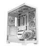 Caja de PC MODECOM VOLCANO STELLAR PLUS ARGB MIDI 8F BLANCO — torre media, ATX, cristal templado, iluminación ARGB, 8 ventiladores, GPU hasta 42 cm