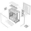 Caja de PC MODECOM VOLCANO STELLAR PLUS ARGB MIDI 8F BLANCO — torre media, ATX, cristal templado, iluminación ARGB, 8 ventiladores, GPU hasta 42 cm
