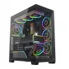 Caja de PC torre media MODECOM VOLCANO STELLAR PLUS ARGB MIDI, 5 ventiladores frontales, cristal templado, USB-C