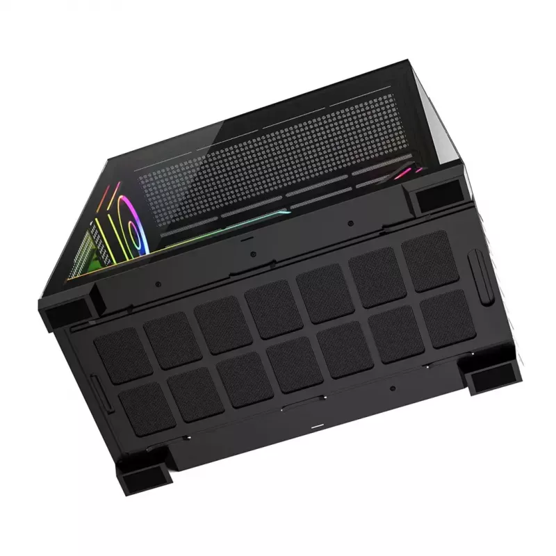 Caja de PC torre media MODECOM VOLCANO STELLAR PLUS ARGB MIDI, 5 ventiladores frontales, cristal templado, USB-C