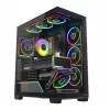 Caja de PC torre media MODECOM VOLCANO STELLAR PLUS ARGB MIDI, 5 ventiladores frontales, cristal templado, USB-C