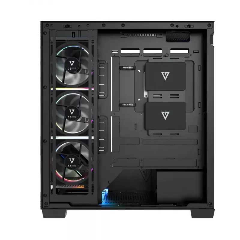 Caja de PC torre media MODECOM VOLCANO STELLAR PLUS ARGB MIDI, 5 ventiladores frontales, cristal templado, USB-C