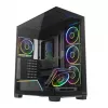 Caja de PC torre media MODECOM VOLCANO STELLAR PLUS ARGB MIDI, 5 ventiladores frontales, cristal templado, USB-C