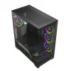 Caja de PC torre media MODECOM VOLCANO STELLAR PLUS ARGB MIDI, 5 ventiladores frontales, cristal templado, USB-C
