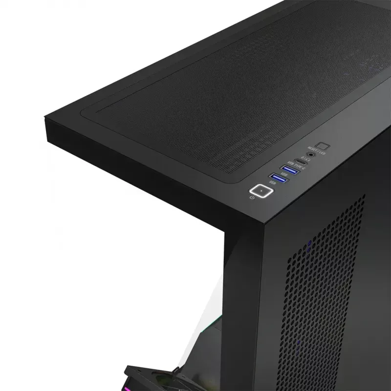 Caja de PC torre media MODECOM VOLCANO STELLAR PLUS ARGB MIDI, 5 ventiladores frontales, cristal templado, USB-C
