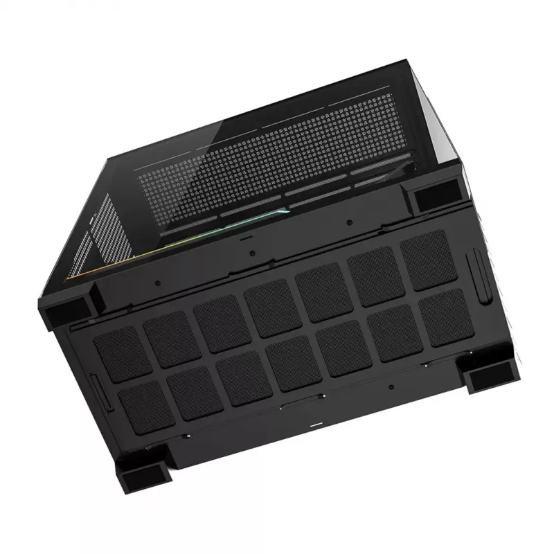 Caja de PC MODECOM VOLCANO STELLAR PLUS MIDI NEGRO — torre media ATX, cristal templado, USB-C, compatible con tarjetas gráficas hasta 420 mm