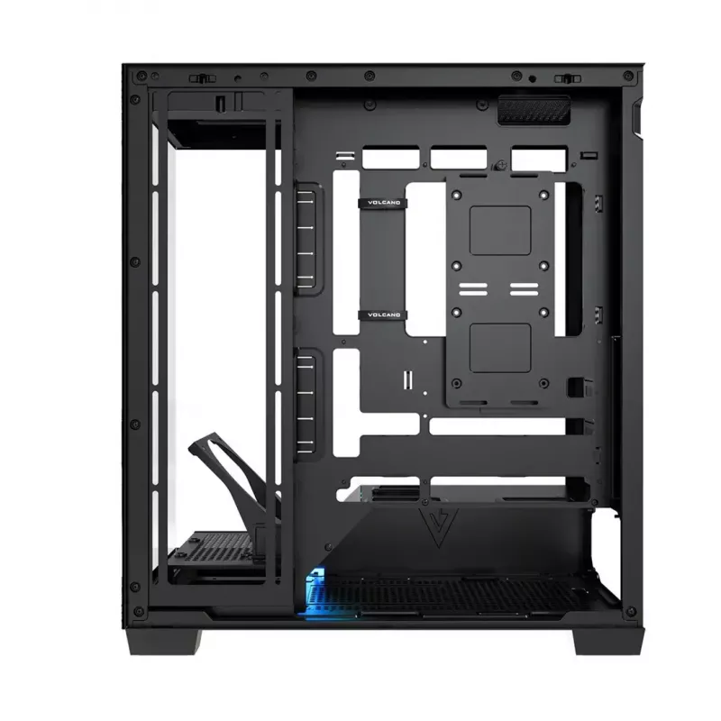 Caja de PC MODECOM VOLCANO STELLAR PLUS MIDI NEGRO — torre media ATX, cristal templado, USB-C, compatible con tarjetas gráficas hasta 420 mm