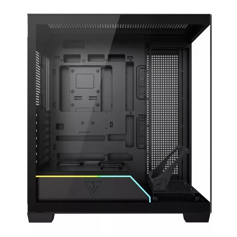 Caja de PC MODECOM VOLCANO STELLAR PLUS MIDI NEGRO — torre media ATX, cristal templado, USB-C, compatible con tarjetas gráficas hasta 420 mm