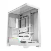 Caja de PC MODECOM VOLCANO STELLAR PLUS MIDI BLANCO — torre media, microATX, cristal templado, USB-C, compatible con GPU de 420 mm