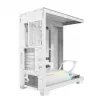 Caja de PC MODECOM VOLCANO STELLAR PLUS MIDI BLANCO — torre media, microATX, cristal templado, USB-C, compatible con GPU de 420 mm