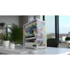 Caja de PC MODECOM VOLCANO STELLAR PLUS MIDI BLANCO — torre media, microATX, cristal templado, USB-C, compatible con GPU de 420 mm