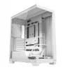Caja de PC MODECOM VOLCANO STELLAR PLUS MIDI BLANCO — torre media, microATX, cristal templado, USB-C, compatible con GPU de 420 mm
