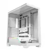 Caja de PC MODECOM VOLCANO STELLAR PLUS MIDI BLANCO — torre media, microATX, cristal templado, USB-C, compatible con GPU de 420 mm