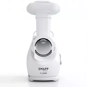 Picadora de carne SMAPP modelo 490.81 BLANCO – 2200 W, 1 velocidad, 2,7 kg/min, 3 discos perforados, blanco, accesorio triturador